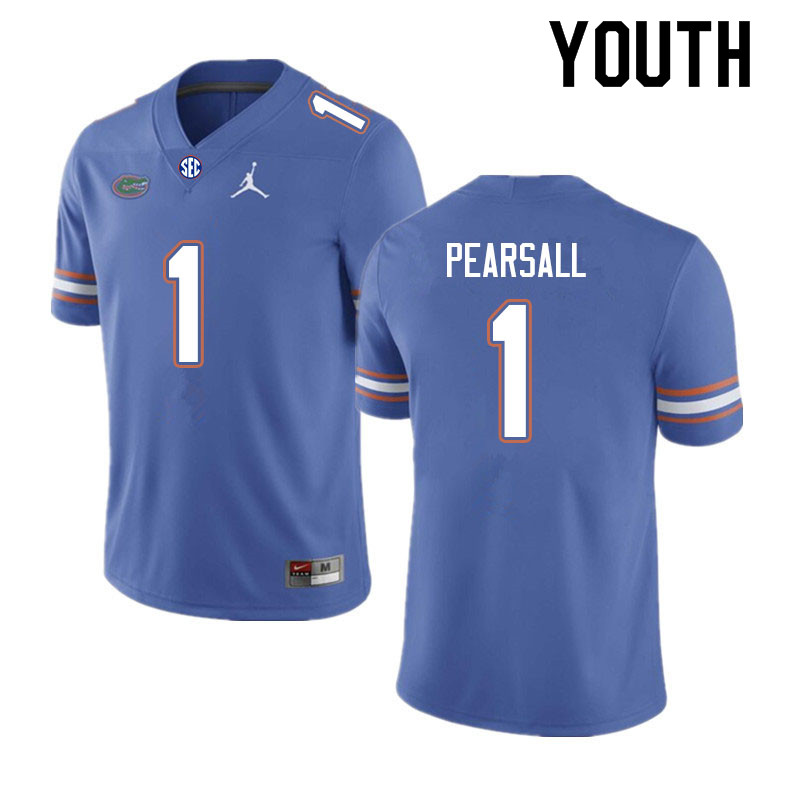 Youth #1 Ricky Pearsall Florida Gators College Football Jerseys Sale-Royal